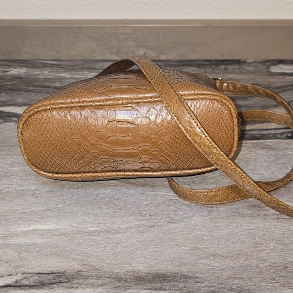 Liz Claiborne Faux Python Crossbody Bag Tan Snake Embossed Shoulder Purse... - Picture 5 of 7